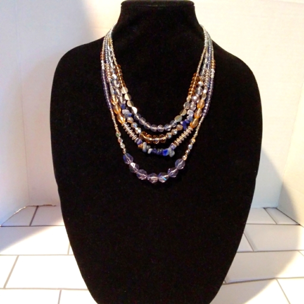 Crown Multi Layer Beaded Necklace